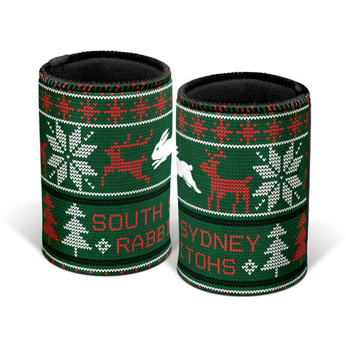 South Sydney Rabbitohs NRL Christmas XMAS Stubby Holder Can Cooler