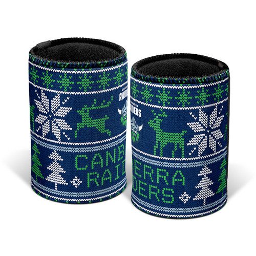 Canberra Raiders NRL Christmas XMAS Stubby Holder Can Cooler