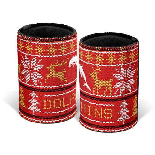 Dolphins NRL Christmas XMAS Stubby Holder Can Cooler
