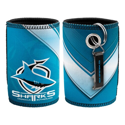 Cronulla Sharks NRL Stubby Holder Can Cooler & Bottle Opener!