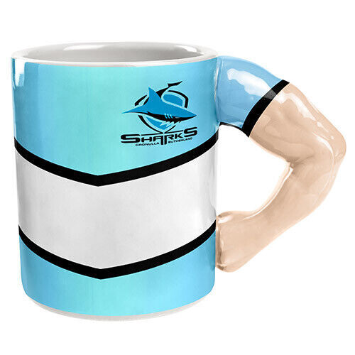 Cronulla Sharks NRL Gift Muscle Arm Ceramic Coffee Cup Mug!