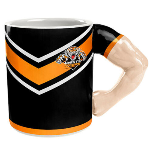 Wests Tigers NRL Gift Muscle Arm Ceramic Coffee Cup Mug!