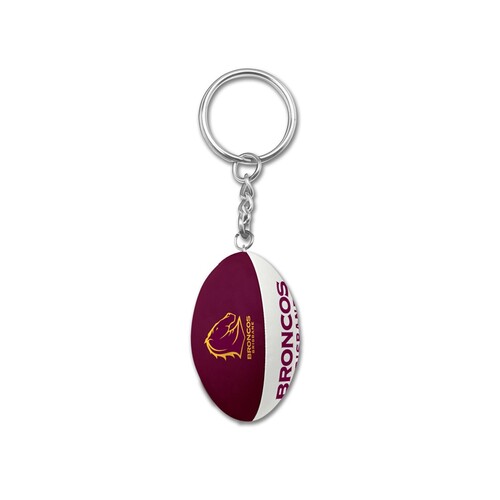 Official NRL Brisbane Broncos Ball Keyring Keychain