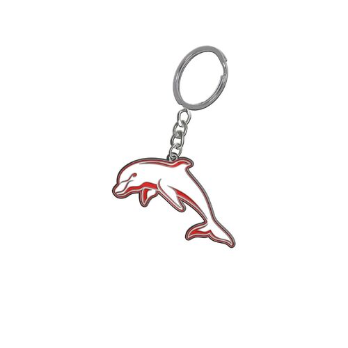 Official Dolphins NRL Metal Enamel Team Logo Keyring Keychain