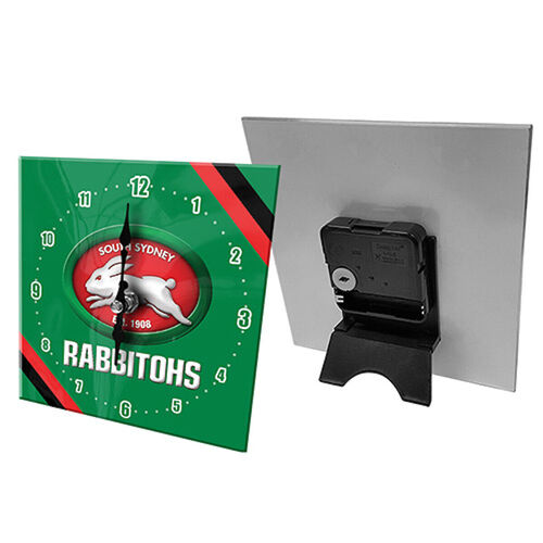 South Sydney Rabbitohs NRL Analogue Mini Glass Clock