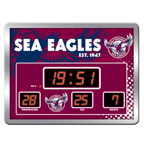 Manly Sea Eagles NRL LED Scoreboard Alarm Clock!