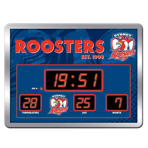 Sydney Roosters NRL LED Scoreboard Alarm Clock!