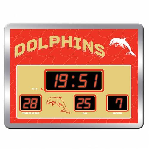 Redcliffe Dolphins NRL LED Scoreboard Alarm Clock! 