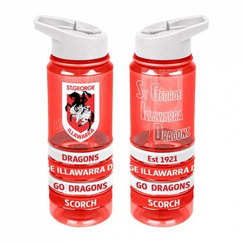 St George Illawarra Dragons NRL Tritan Water Bottle with Wristbands!!