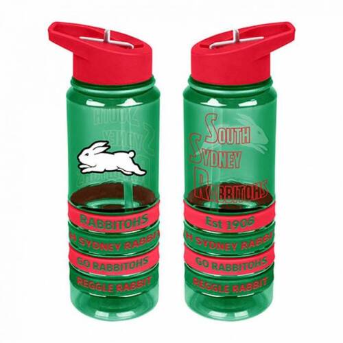 South Sydney Rabbitohs NRL Tritan Water Bottle with Wristbands!!