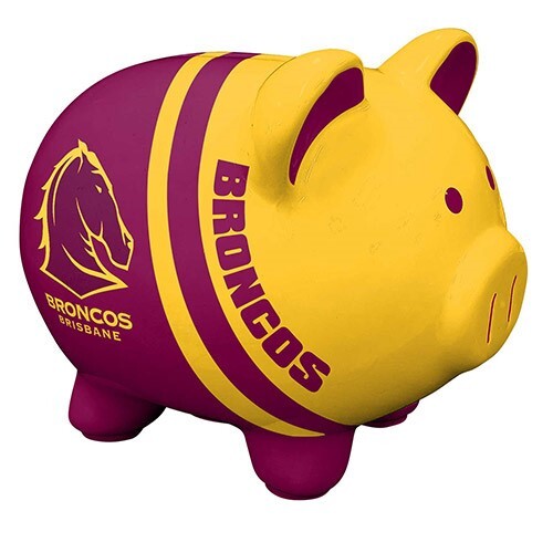 Brisbane Broncos NRL Piggy Bank Money Box!