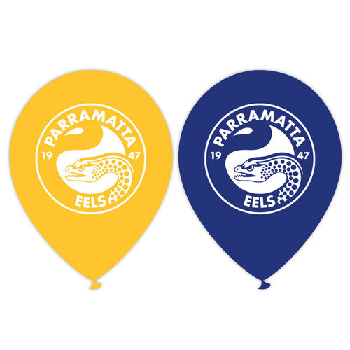 Official NRL Parramatta Eels Birthday Party Latex Helium Balloons (10 Pack)