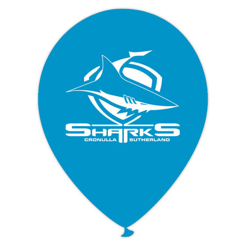 Official NRL Cronulla Sharks Birthday Party Helium Balloons (10 Pack) 