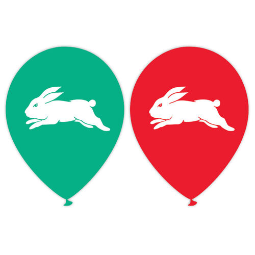 Official NRL South Sydney Rabbitohs Helium Balloons 10 Pack