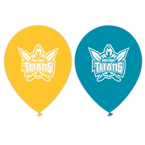 Official NRL Gold Coast Titans Birthday Party Latex Helium Balloons (10 Pack)