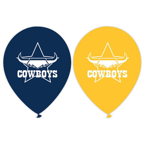 Official NRL North Queensland Cowboys Birthday Party Helium Balloons (10 Pack)