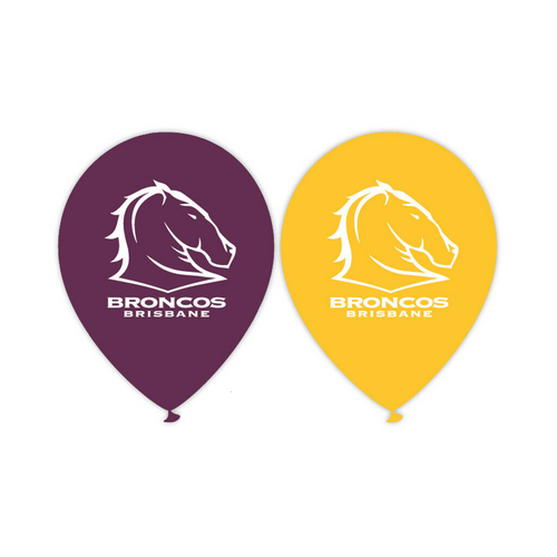 Official NRL Brisbane Broncos Birthday Party Helium Balloons (10 Pack) 