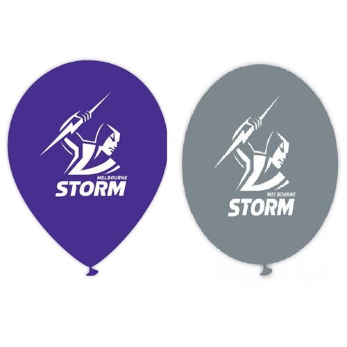 Official NRL Melbourne Storm Birthday Party Latex Helium Balloons (10 Pack)