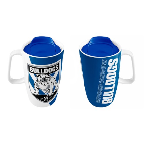 Canterbury Bankstown Bulldogs NRL Team Ceramic Travel Coffee Cup Mug with Handle!