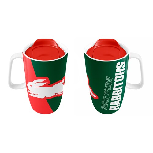 South Sydney Rabbitohs NRL Team Ceramic Travel Coffee Cup Mug with Handle!