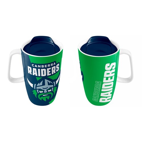 Canberra Raiders NRL Team Ceramic Travel Coffee Cup Mug with Handle!
