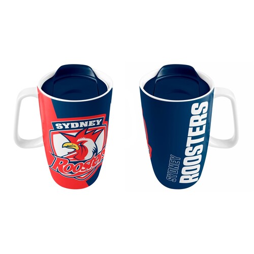 Sydney Roosters NRL Team Ceramic Travel Coffee Cup Mug with Handle!
