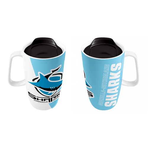 Cronulla Sharks NRL Team Ceramic Travel Coffee Cup Mug with Handle!