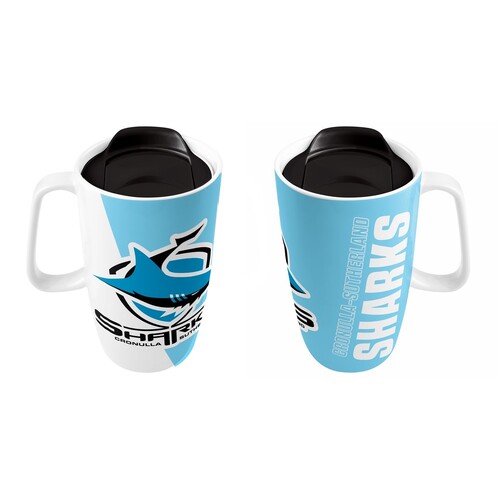 Cronulla Sharks NRL Team Ceramic Travel Coffee Cup Mug with Handle!