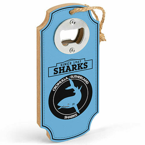 Official NRL Cronulla Sharks Heritage Logo Plaque Bottle Opener 
