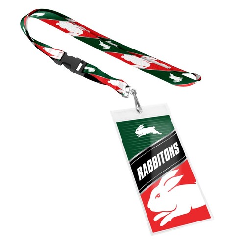 Official NRL South Sydney Rabbitohs Keyring Neck Lanyard with Card Pocket Sleeve NEW