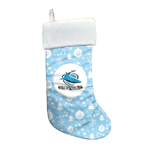 Cronulla Sharks NRL Christmas Stocking Hanging Sock Gift Bag