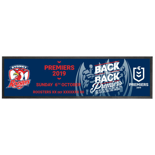 Sydney Roosters 2019 AFL Premiers Bar Runner Mat IN STOCK