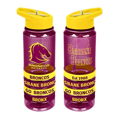 Brisbane Broncos NRL Water Bottle with Wristbands!!