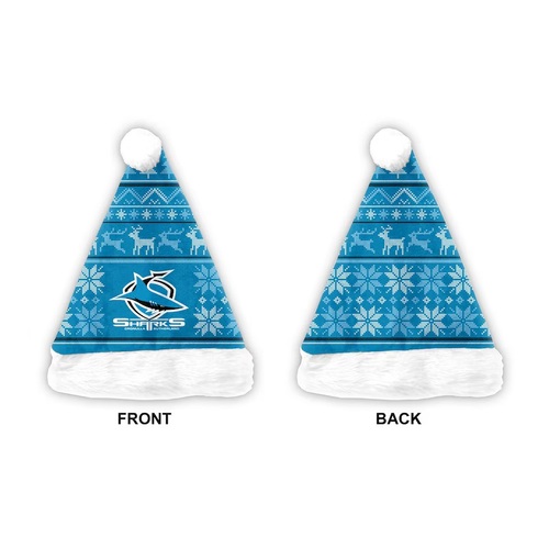 Cronulla Sharks NRL Xmas Christmas Santa Hat!
