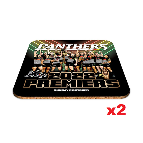 Penrith Panthers NRL Premiers 2022 Image Drink Cork Coasters (2 Pack) P2