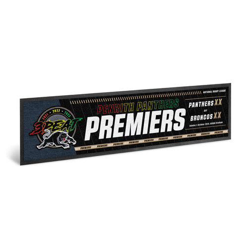 Penrith Panthers NRL Premiers 2023 Team Bar Runner Mat P1 *In Stock*
