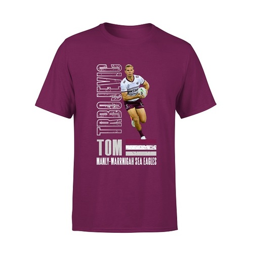 Tom Trbojevic Manly Sea Eagles NRL 2023 Player Tee Shirt Size S-5XL!
