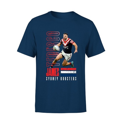 James Tedesco Sydney Roosters NRL 2023 Player Tee Shirt Size S-5XL!