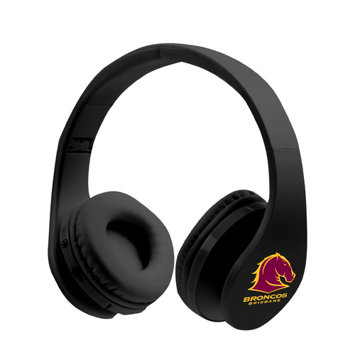 Brisbane Broncos NRL Foldable Bluetooth Stereo Headphones!