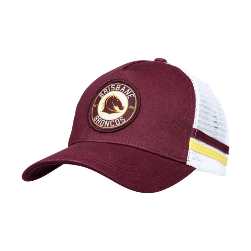 Brisbane Broncos NRL Retro Striped Trucker Cap Hat!