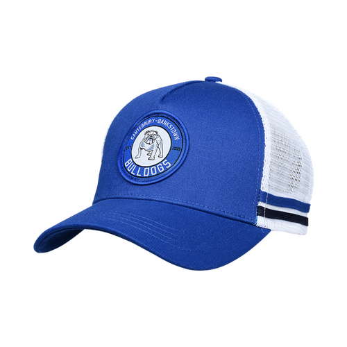 Canterbury Bankstown Bulldogs NRL Retro Striped Trucker Cap Hat!