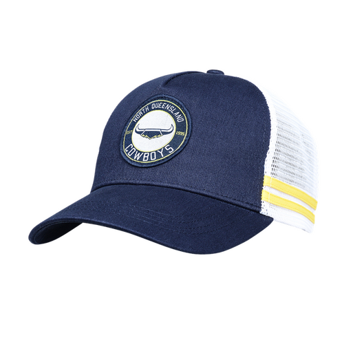 North Queensland Cowboys NRL Retro Striped Trucker Cap Hat!