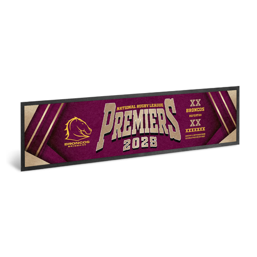 Brisbane Broncos NRL 2025 Premiers Bar Runner P1! PRESALE!