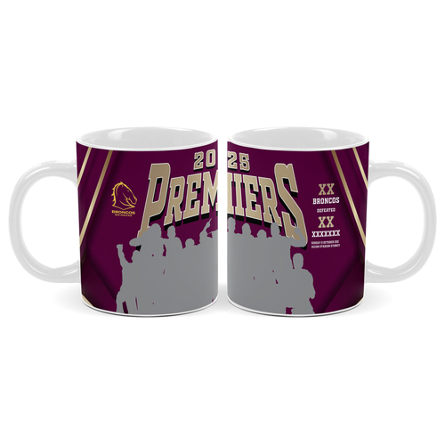 Brisbane Broncos NRL 2025 Premiers Celebration Photo Mug P2! PRESALE!