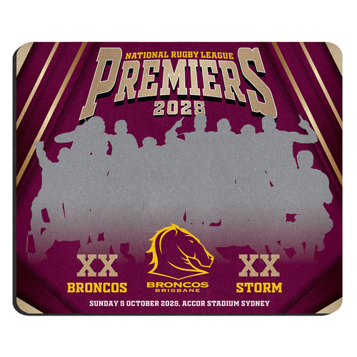 Brisbane Broncos NRL 2025 Premiers Celebration Photo Mouse Mat Pad P2! PRESALE!