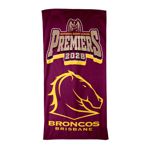 Brisbane Broncos NRL 2025 Premiers Beach Towel P2! PRE SALE!
