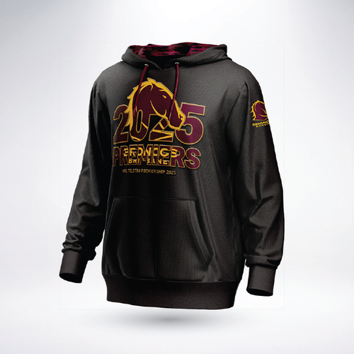 Brisbane Broncos NRL 2025 Premiers Hoody Size S-5XL! PRESALE!