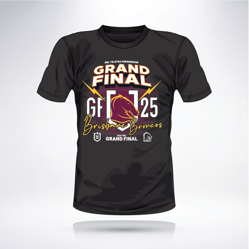 Brisbane Broncos NRL 2025 Tidwell Grand Final T Shirt Kids Sizes 8-14! 