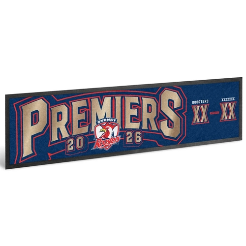Sydney Roosters NRL Premiers 2026 Bar Runner Mat P1! PRESALE
