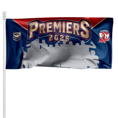 Sydney Roosters NRL Premiers 2026 Team Photo Flag Pole Flag P2! PRESALE